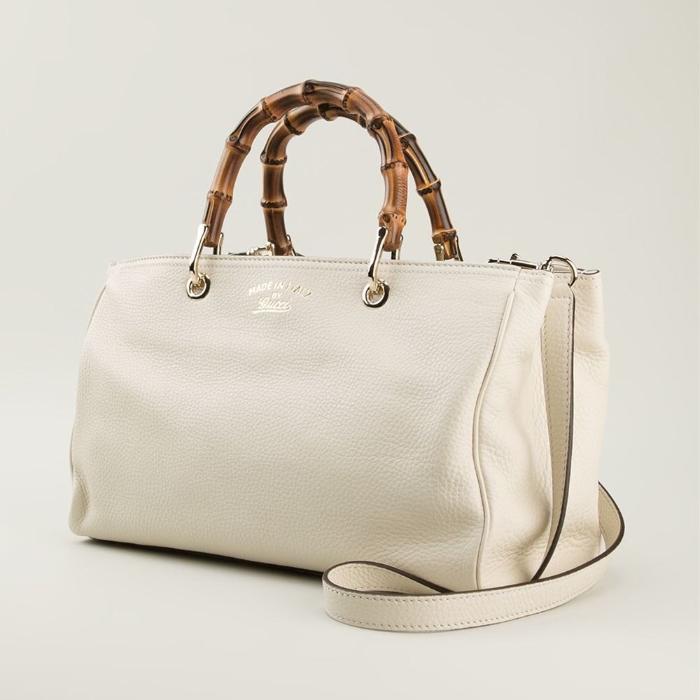 GUCCI Bamboo Shopper Tote Bag With Bamboo Handles